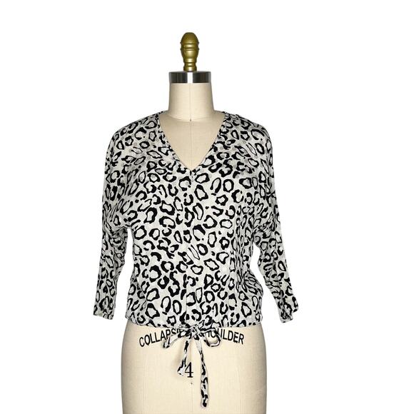 Vintage Balenciaga Paris Silk Leopard Print Blouse size 4 - Picture 1 of 10